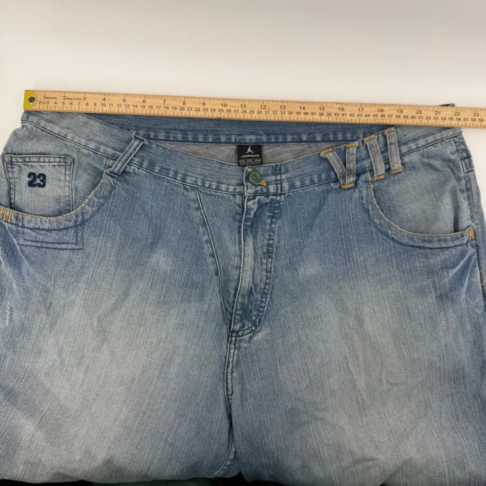 Jordan VTG Denim Shorts Mens 44 Blue Baggy Y2K Jumpman 23 Embroidered‎ Jorts